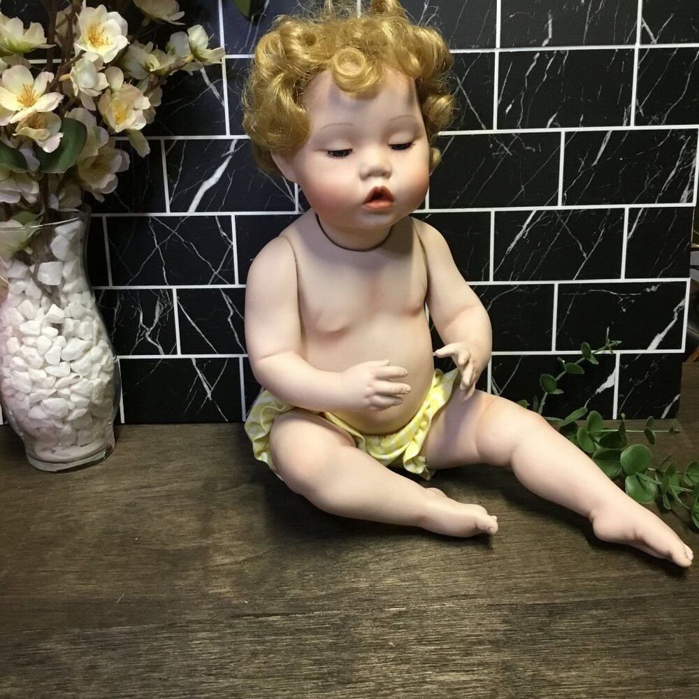 Porcelain Doll “Jen” – Adorable Red Curls – Clean as a Whistle!